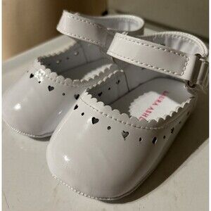 Laura Ashley Baby Girl Shoes Size 4 White Christen Wedding Special Occasion